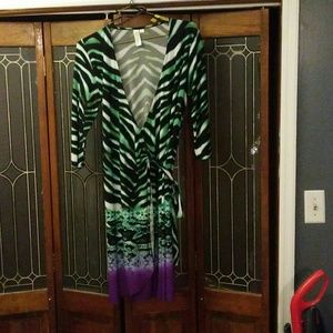 Nice Multi-print Wrap Dress